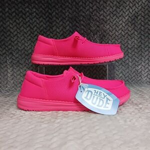 Hey Dude Women's Wendy Funk Mono Wide Casual Slip-on Shoes Electric Pink Size 9D